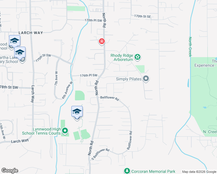 map of restaurants, bars, coffee shops, grocery stores, and more near 117 Bellflower Road in Bothell