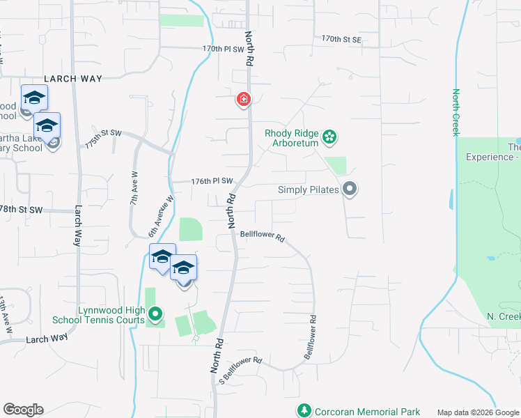 map of restaurants, bars, coffee shops, grocery stores, and more near 117 Bellflower Road in Bothell