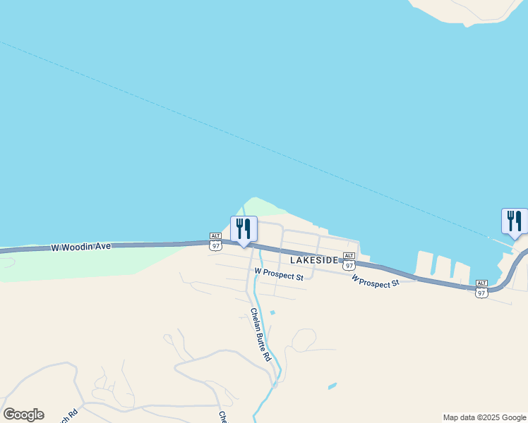 map of restaurants, bars, coffee shops, grocery stores, and more near 2230 Terrace Avenue in Chelan