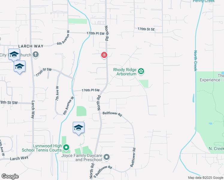 map of restaurants, bars, coffee shops, grocery stores, and more near 121 176th Place Southwest in Bothell