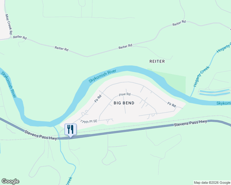 map of restaurants, bars, coffee shops, grocery stores, and more near 44324 Pine Road in Gold Bar