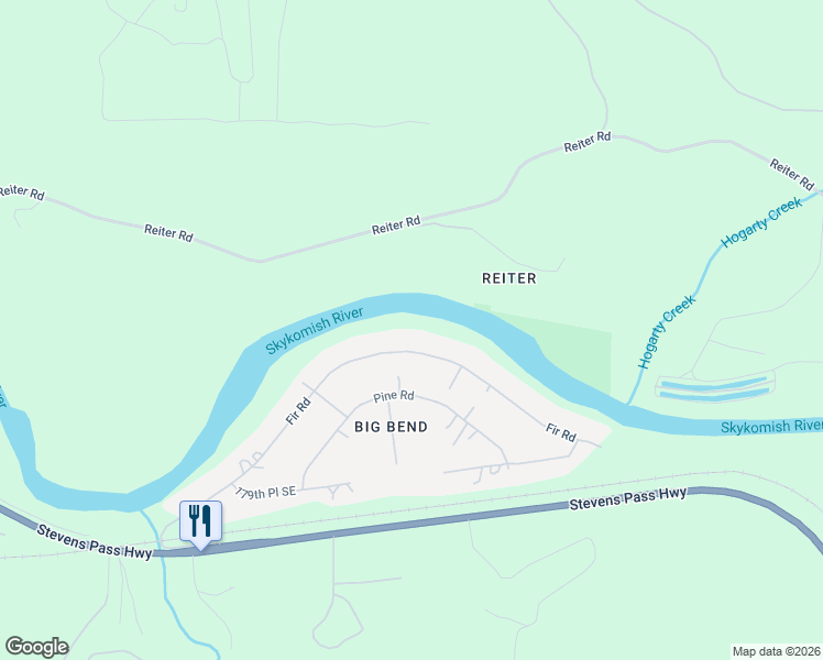 map of restaurants, bars, coffee shops, grocery stores, and more near 44505 Fir Road in Gold Bar