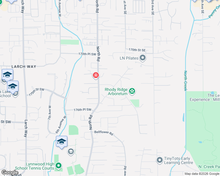map of restaurants, bars, coffee shops, grocery stores, and more near 17312 Gravenstein Road in Bothell