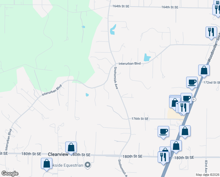 map of restaurants, bars, coffee shops, grocery stores, and more near 17230 Snohomish Avenue in Snohomish