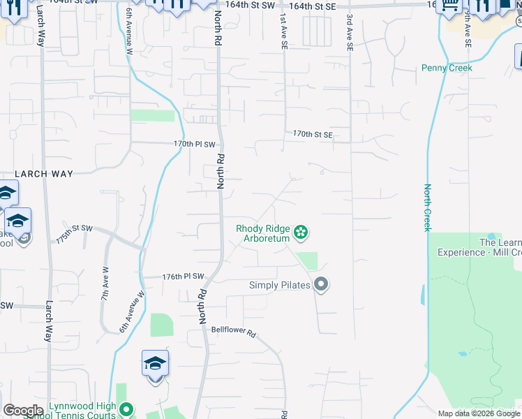 map of restaurants, bars, coffee shops, grocery stores, and more near 17312 Gravenstein Road in Bothell