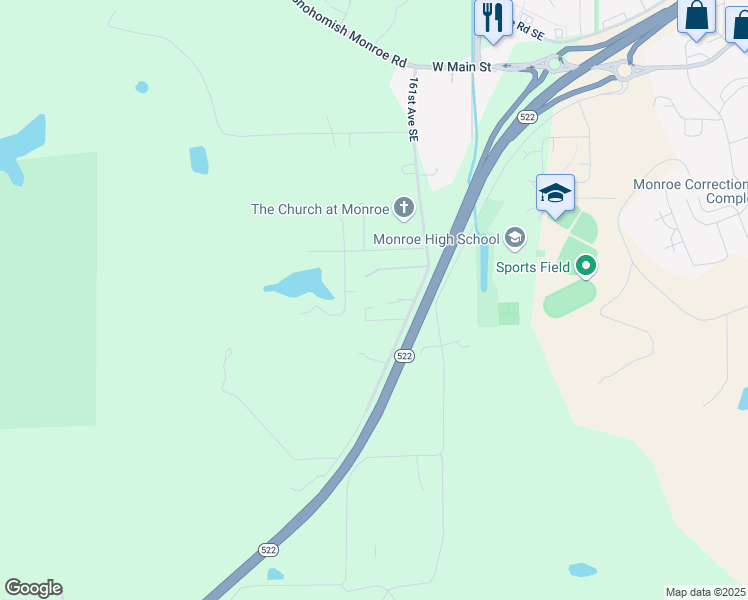 map of restaurants, bars, coffee shops, grocery stores, and more near 17104 161st Avenue Southeast in Snohomish
