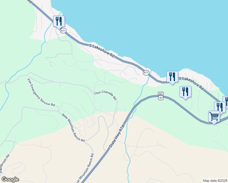 map of restaurants, bars, coffee shops, grocery stores, and more near 151 Clos Chevalle Road in Chelan