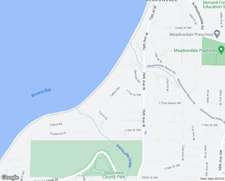 map of restaurants, bars, coffee shops, grocery stores, and more near 17140 Talbot Road in Edmonds