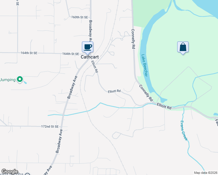 map of restaurants, bars, coffee shops, grocery stores, and more near 10101 Elliott Road in Snohomish