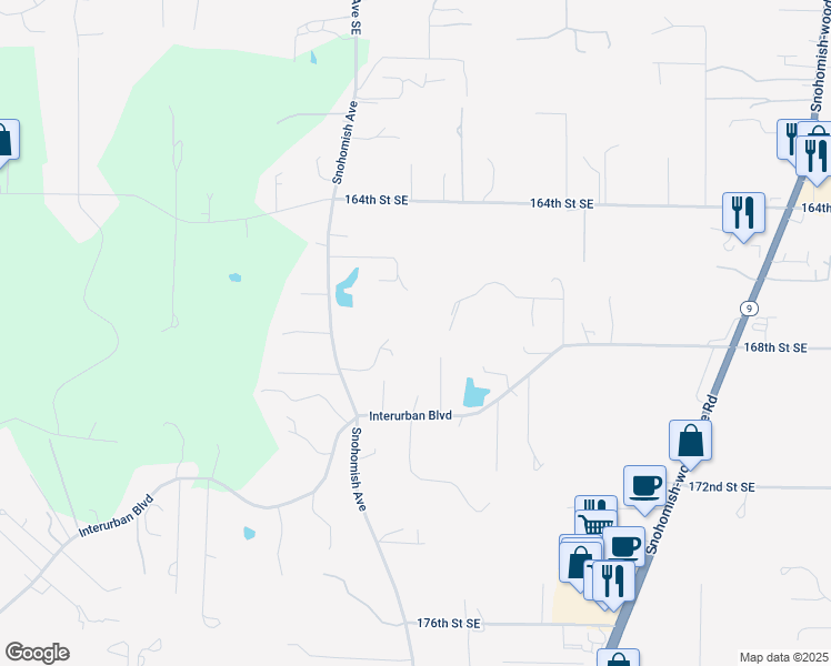 map of restaurants, bars, coffee shops, grocery stores, and more near 16811 Snohomish Avenue in Snohomish