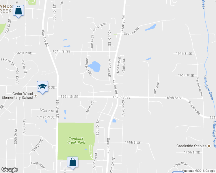 map of restaurants, bars, coffee shops, grocery stores, and more near 4024 167th Place Southeast in Bothell