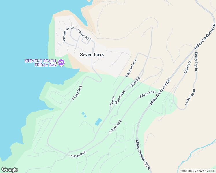 map of restaurants, bars, coffee shops, grocery stores, and more near 1612 7 Bays Road East in Seven Bays