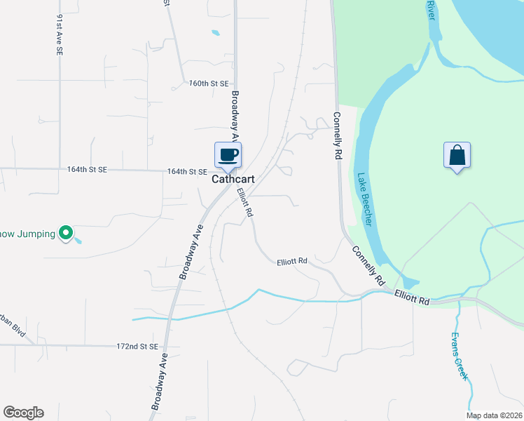 map of restaurants, bars, coffee shops, grocery stores, and more near 16522 Connelly Road in Snohomish