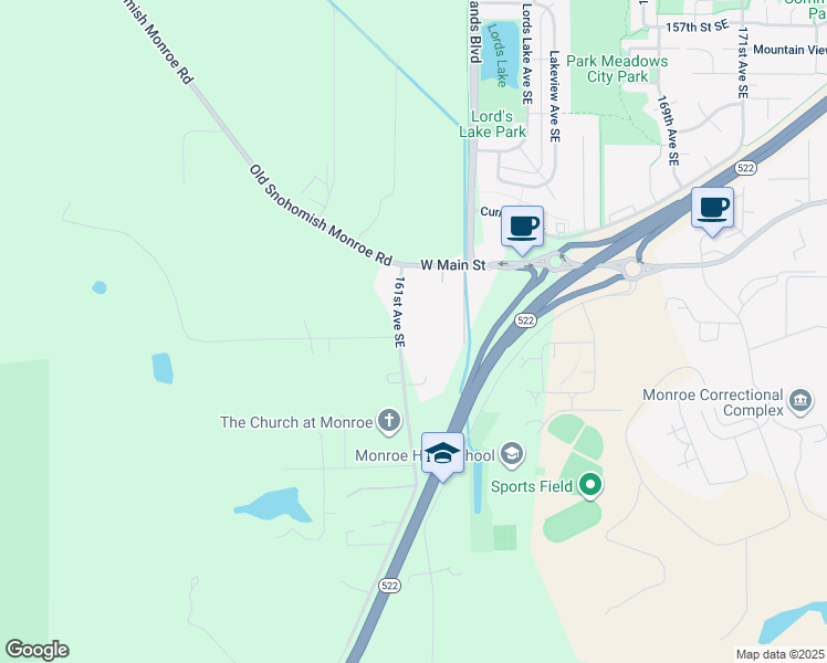 map of restaurants, bars, coffee shops, grocery stores, and more near 16601 161st Avenue Southeast in Snohomish