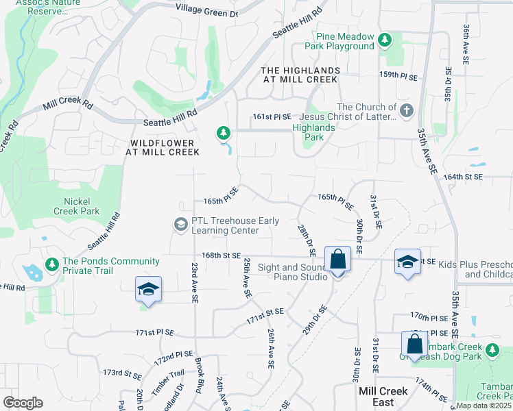 map of restaurants, bars, coffee shops, grocery stores, and more near 16521 26th Avenue Southeast in Bothell