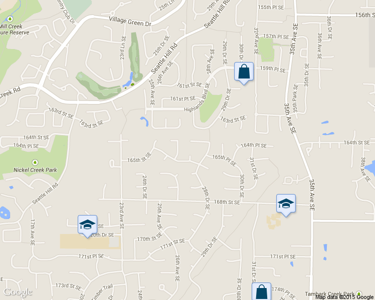 map of restaurants, bars, coffee shops, grocery stores, and more near 2713 166th St SE in Bothell