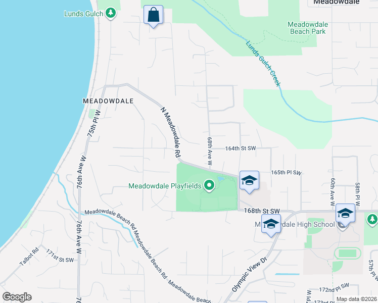 map of restaurants, bars, coffee shops, grocery stores, and more near 6914 163rd Place Southwest in Edmonds