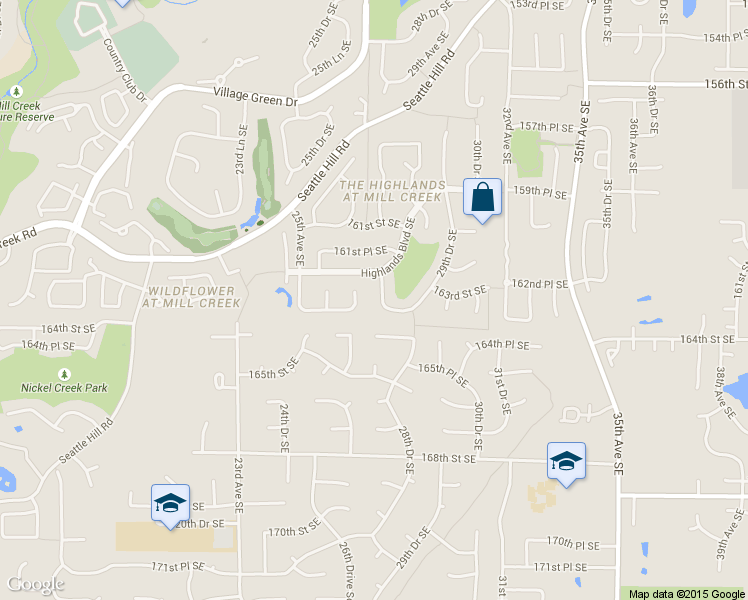 map of restaurants, bars, coffee shops, grocery stores, and more near 16308 27th Drive Southeast in Mill Creek