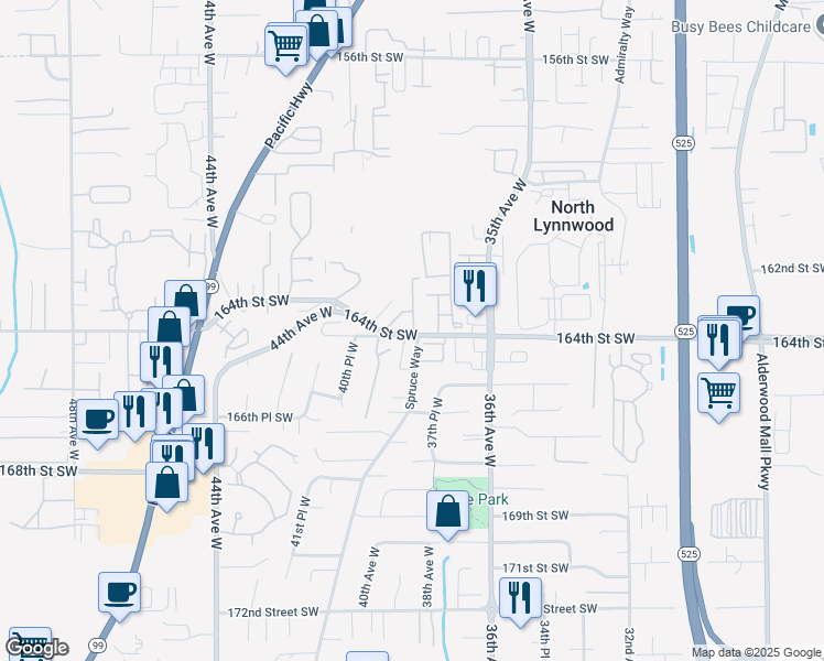 map of restaurants, bars, coffee shops, grocery stores, and more near in Picnic Point-North Lynnwood