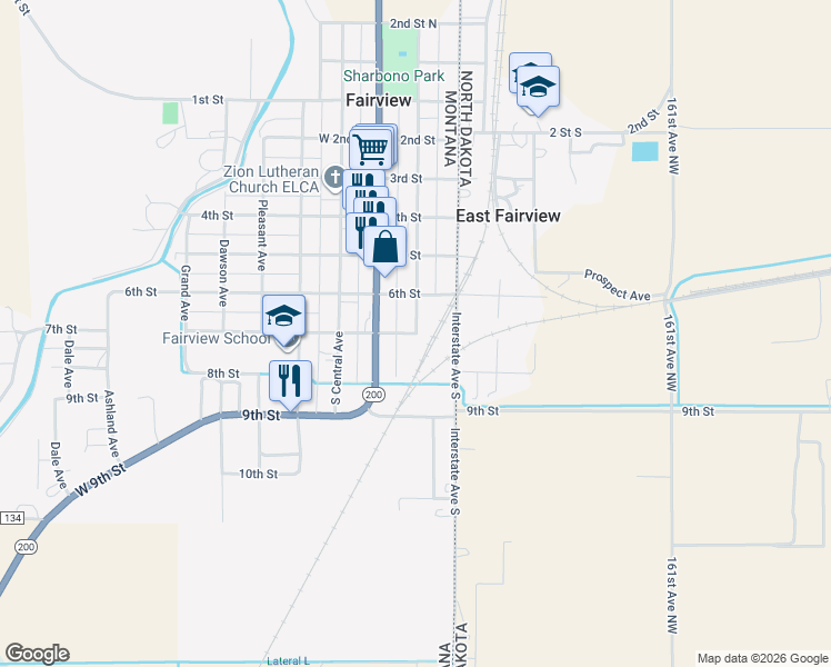 map of restaurants, bars, coffee shops, grocery stores, and more near 8 7th Street in Fairview