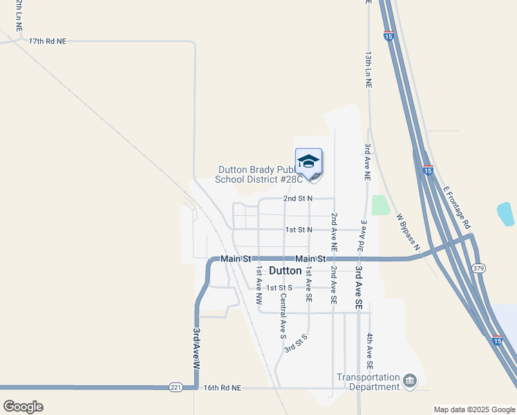 map of restaurants, bars, coffee shops, grocery stores, and more near 101 2nd Avenue Northwest in Dutton