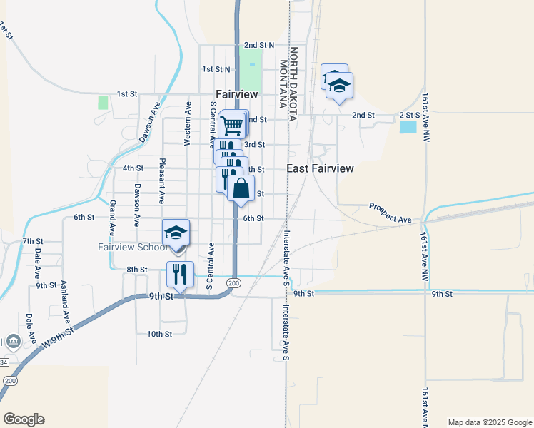 map of restaurants, bars, coffee shops, grocery stores, and more near 520 Montana Avenue in Fairview