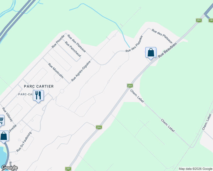 map of restaurants, bars, coffee shops, grocery stores, and more near Rue Chouinard in Rivière-du-Loup
