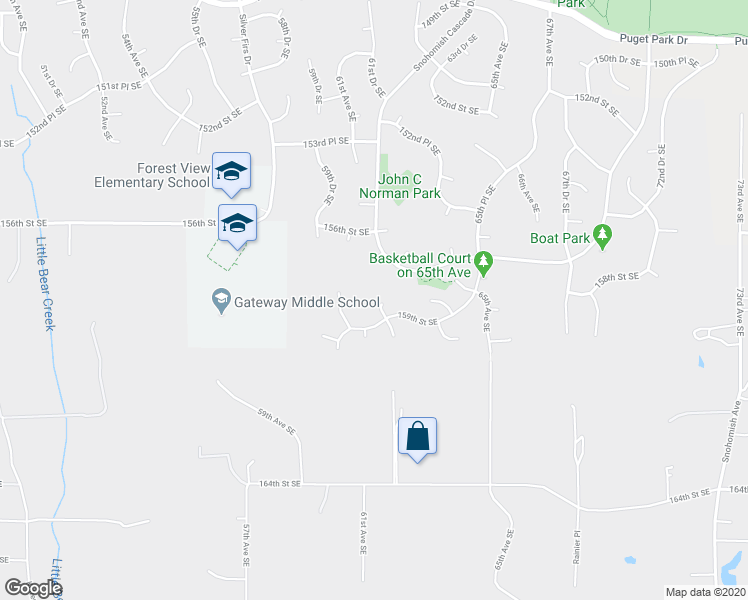 map of restaurants, bars, coffee shops, grocery stores, and more near 15810 62nd Avenue Southeast in Snohomish