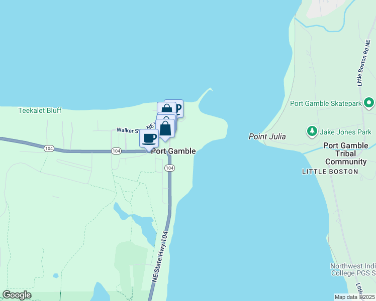 map of restaurants, bars, coffee shops, grocery stores, and more near in Port Gamble
