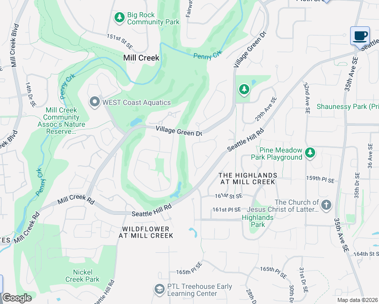 map of restaurants, bars, coffee shops, grocery stores, and more near 15726 24th Drive Southeast in Mill Creek