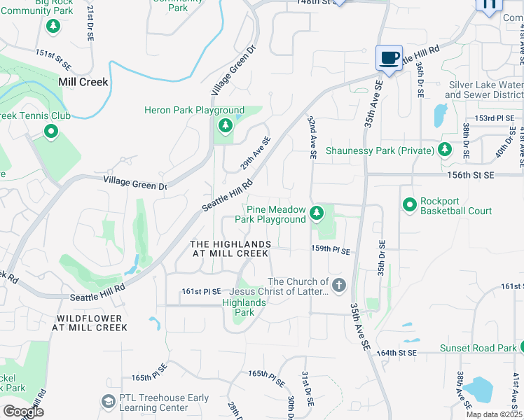 map of restaurants, bars, coffee shops, grocery stores, and more near 15802 29th Drive Southeast in Mill Creek