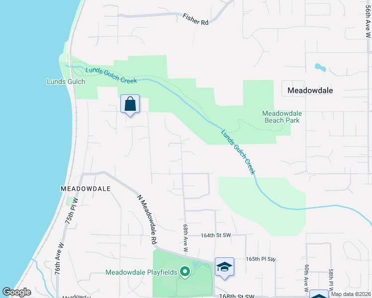map of restaurants, bars, coffee shops, grocery stores, and more near 15901 68th Avenue West in Edmonds