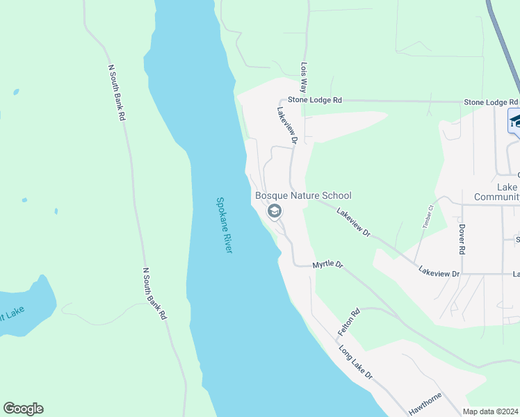 map of restaurants, bars, coffee shops, grocery stores, and more near 6512 Myrtle Drive in Nine Mile Falls
