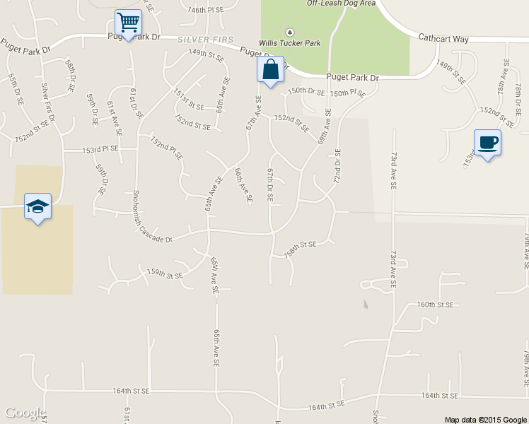 map of restaurants, bars, coffee shops, grocery stores, and more near 15602 67th Drive Southeast in Snohomish