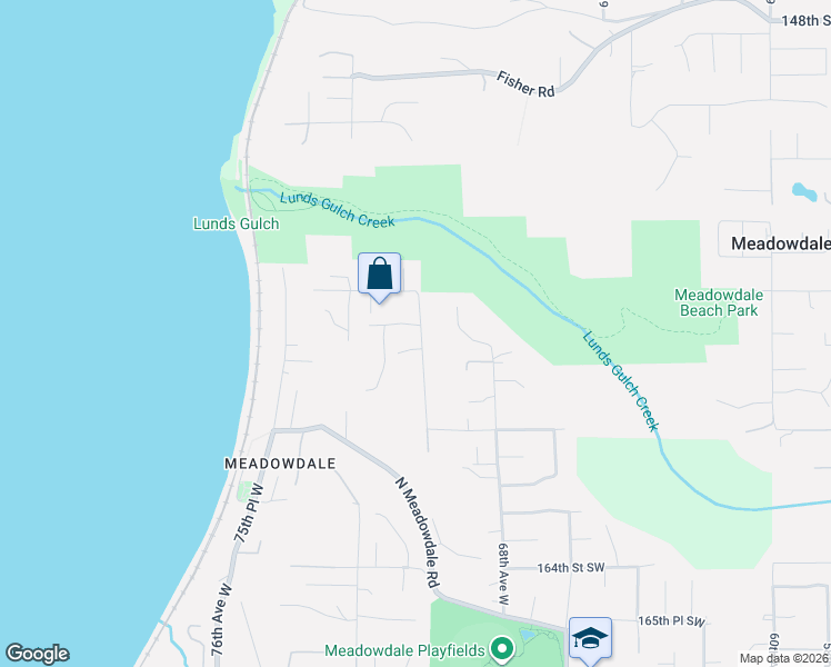 map of restaurants, bars, coffee shops, grocery stores, and more near 15708 70th Avenue West in Edmonds