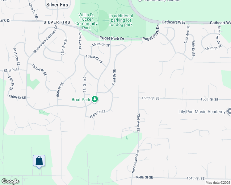 map of restaurants, bars, coffee shops, grocery stores, and more near 7022 156th Street Southeast in Snohomish