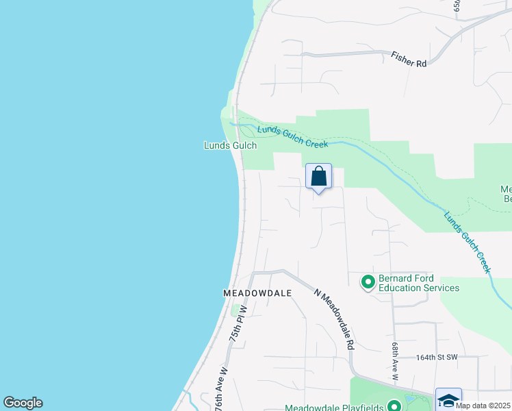 map of restaurants, bars, coffee shops, grocery stores, and more near 15620 75th Place West in Edmonds