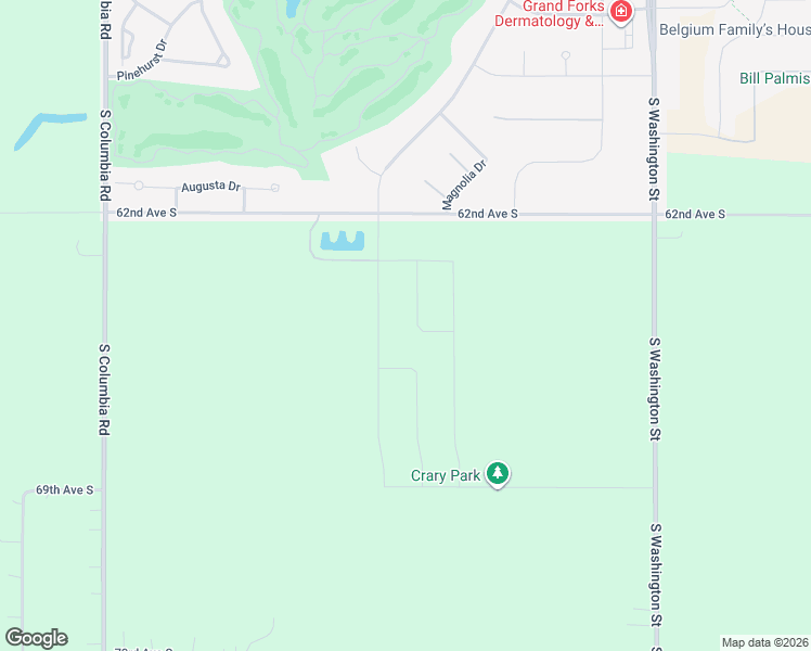 map of restaurants, bars, coffee shops, grocery stores, and more near Unnamed Road in Grand Forks