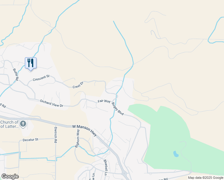 map of restaurants, bars, coffee shops, grocery stores, and more near 106 Long Drive in Chelan