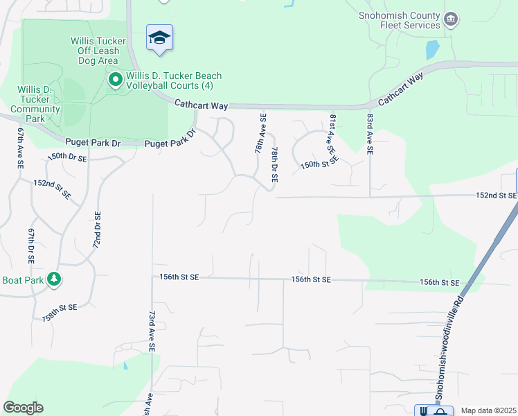 map of restaurants, bars, coffee shops, grocery stores, and more near 7818 152nd Street Southeast in Snohomish