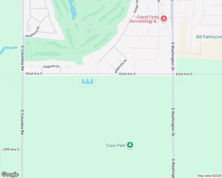 map of restaurants, bars, coffee shops, grocery stores, and more near 1701-2473 62nd Avenue in Grand Forks