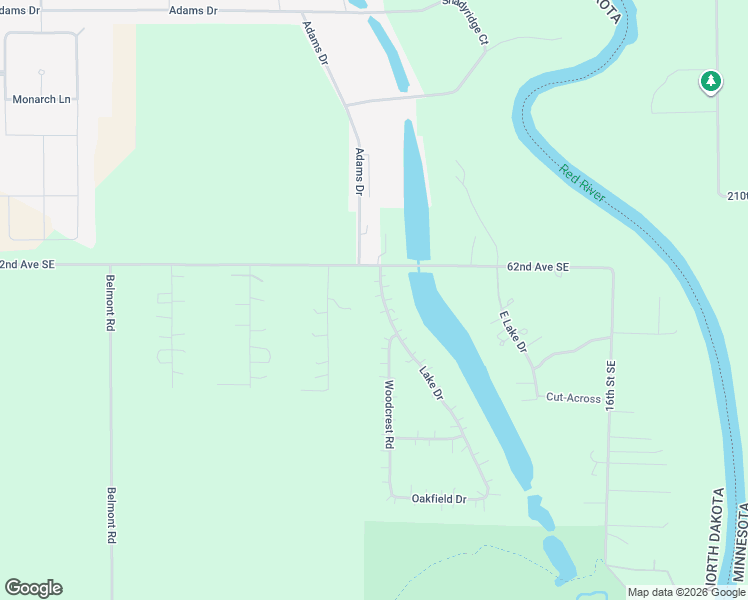 map of restaurants, bars, coffee shops, grocery stores, and more near 6300 Lake Drive in Grand Forks