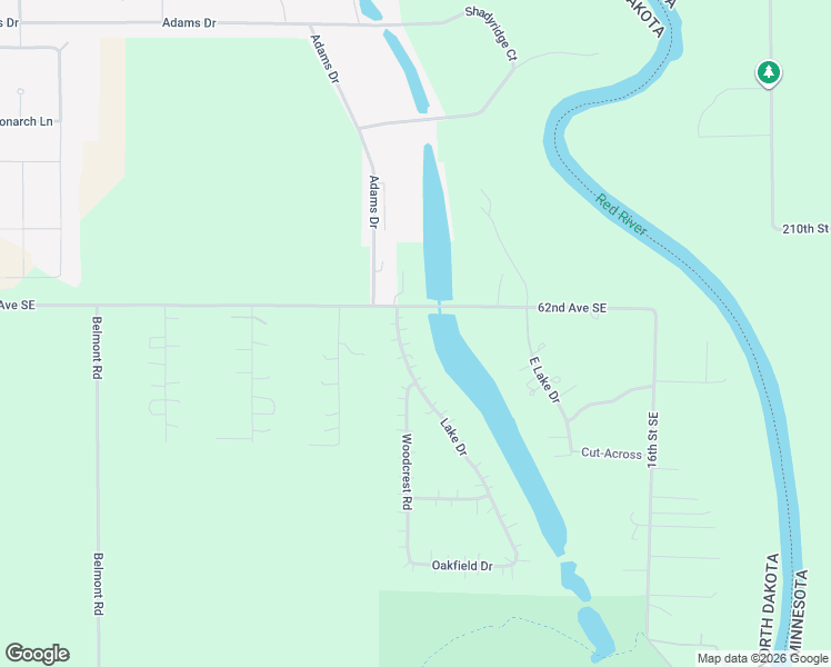 map of restaurants, bars, coffee shops, grocery stores, and more near 6310 Lake Drive in Grand Forks