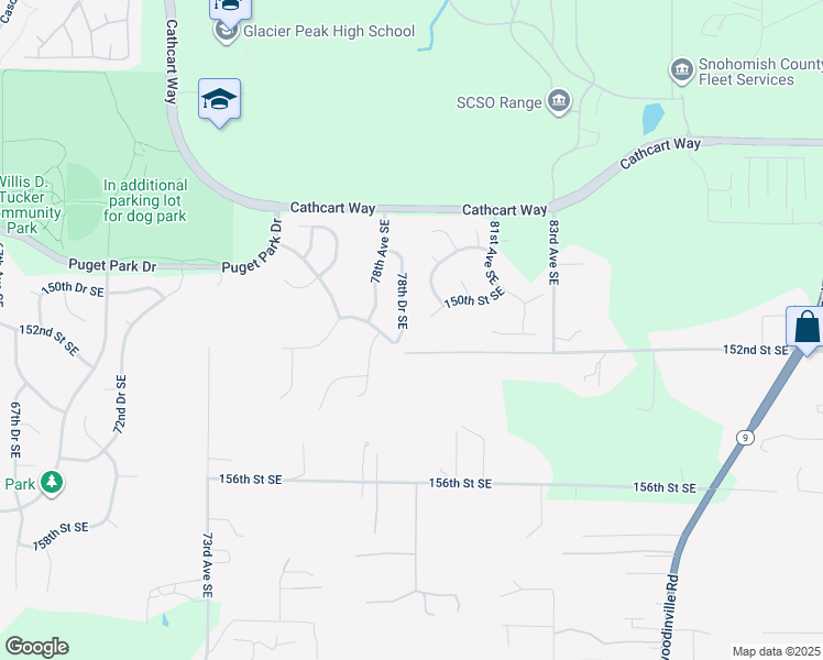 map of restaurants, bars, coffee shops, grocery stores, and more near 15123 78th Drive Southeast in Snohomish