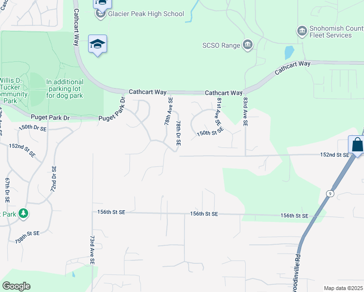 map of restaurants, bars, coffee shops, grocery stores, and more near 15123 78th Drive Southeast in Snohomish