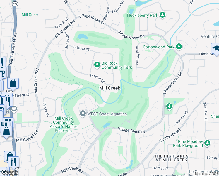 map of restaurants, bars, coffee shops, grocery stores, and more near in Bothell