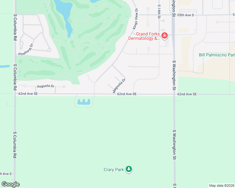 map of restaurants, bars, coffee shops, grocery stores, and more near 2251 62nd Avenue Southeast in Grand Forks