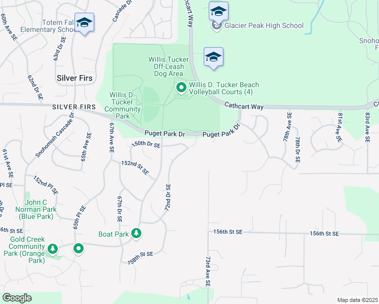map of restaurants, bars, coffee shops, grocery stores, and more near 15031 72nd Drive Southeast in Snohomish