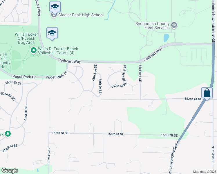 map of restaurants, bars, coffee shops, grocery stores, and more near 7925 150th Street Southeast in Snohomish