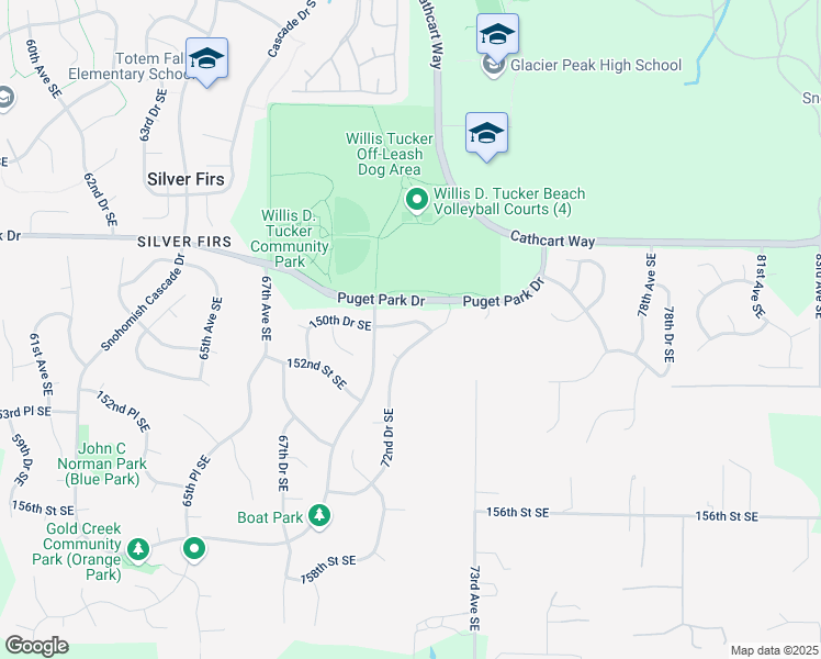 map of restaurants, bars, coffee shops, grocery stores, and more near 15031 72nd Drive Southeast in Snohomish
